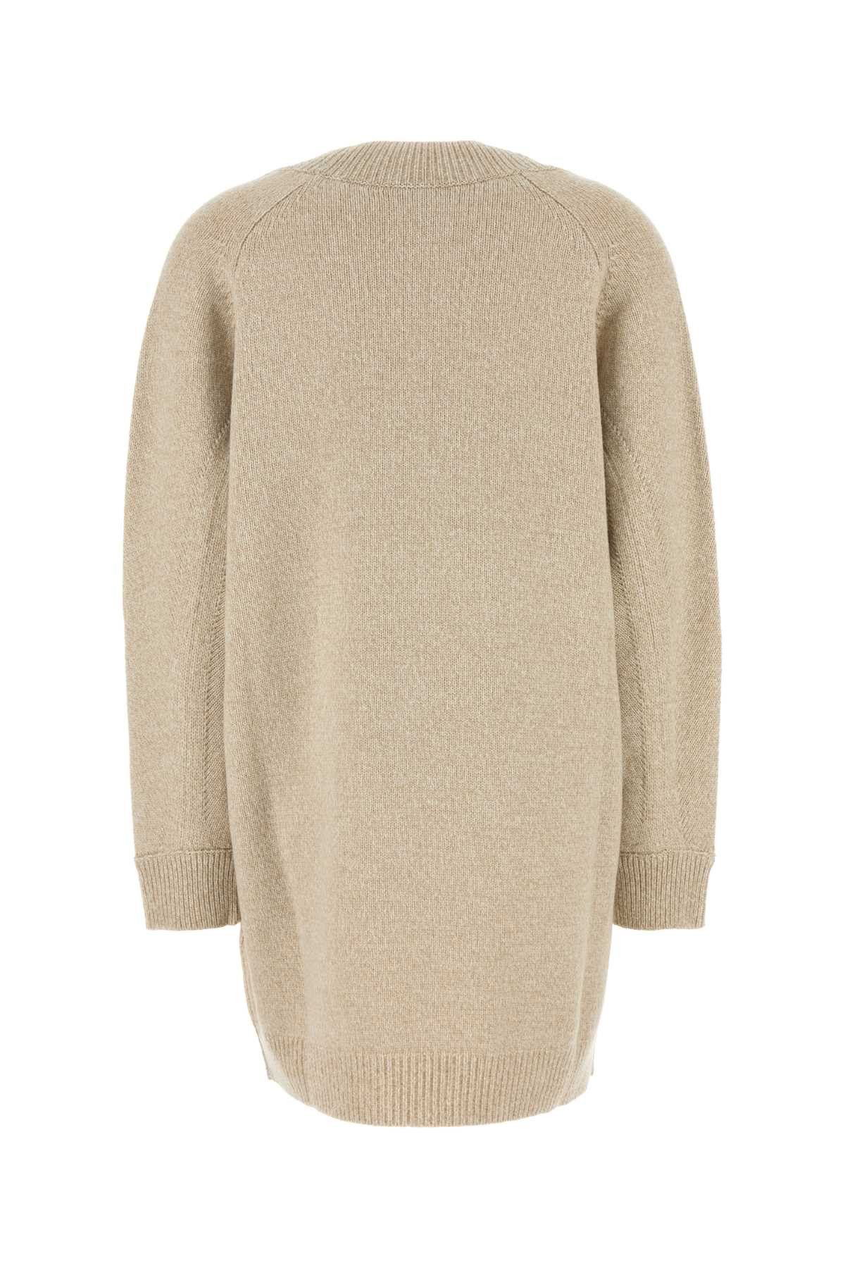 Versace Melange Beige Wool Blend Sweater Dress Size M / US 6-8 / IT 42-44 - 2 Thumbnail