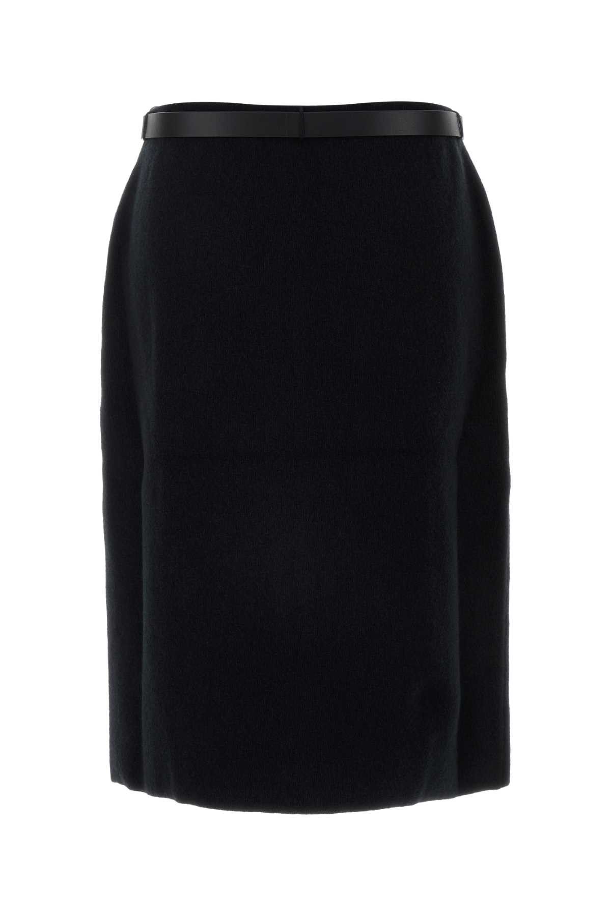 Salvatore Ferragamo Black Stretch Wool Blend Skirt Size L / US 10 / IT 46 - 2 Thumbnail