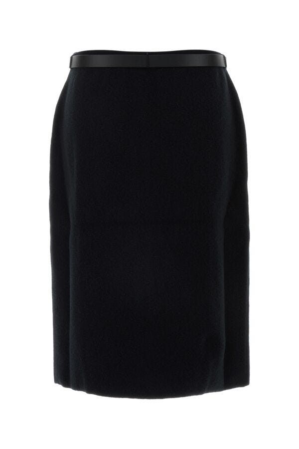 Salvatore Ferragamo Black Stretch Wool Blend Skirt Size L / US 10 / IT 46 - 4 Thumbnail