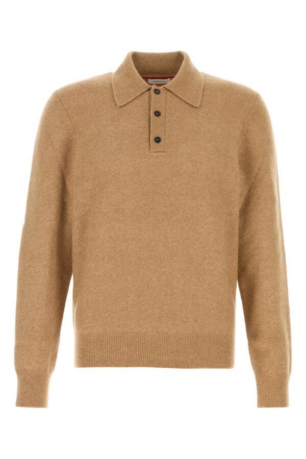 Salvatore Ferragamo Stretch Camel Blend Polo Shirt Size US L / EU 52-54 / 3 - 3 Thumbnail