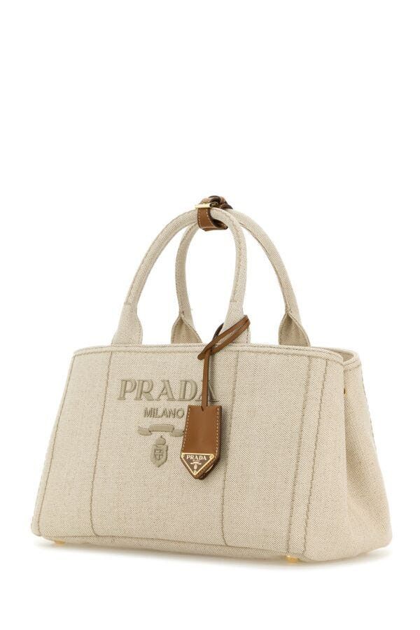 Prada Sand Canvas Shopping Bag Size ONE SIZE - 4 Thumbnail