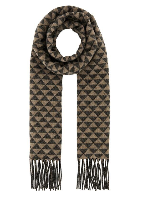 Prada Embroidered Wool Blend Scarf Size ONE SIZE - 3 Thumbnail