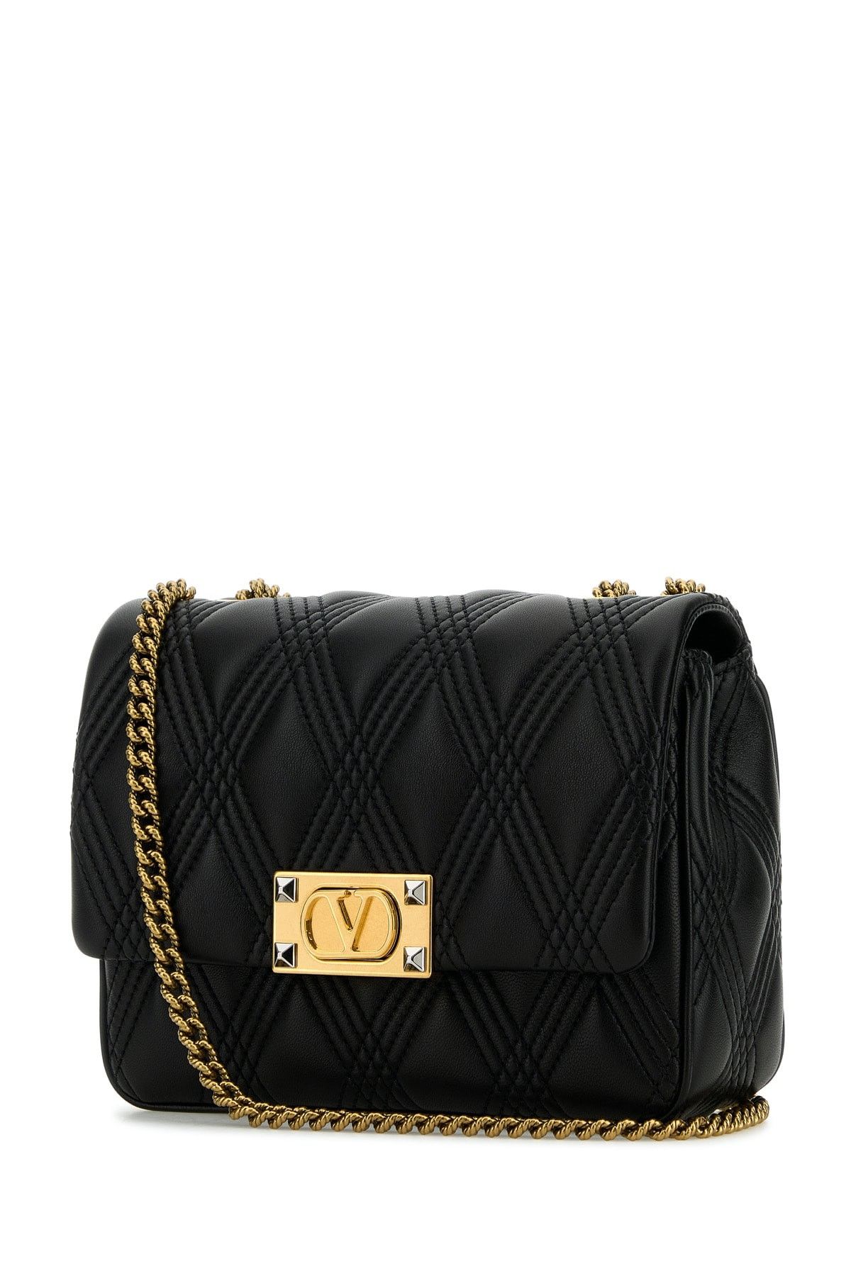 Valentino Black Nappa Leather Medium Quiltie 67 Shoulder Bag Size ONE SIZE - 2 Thumbnail