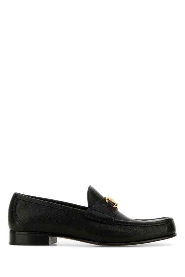 Valentino Black Leather Vlogo Loafers Size US 8.5 / EU 41-42 - 3 Thumbnail