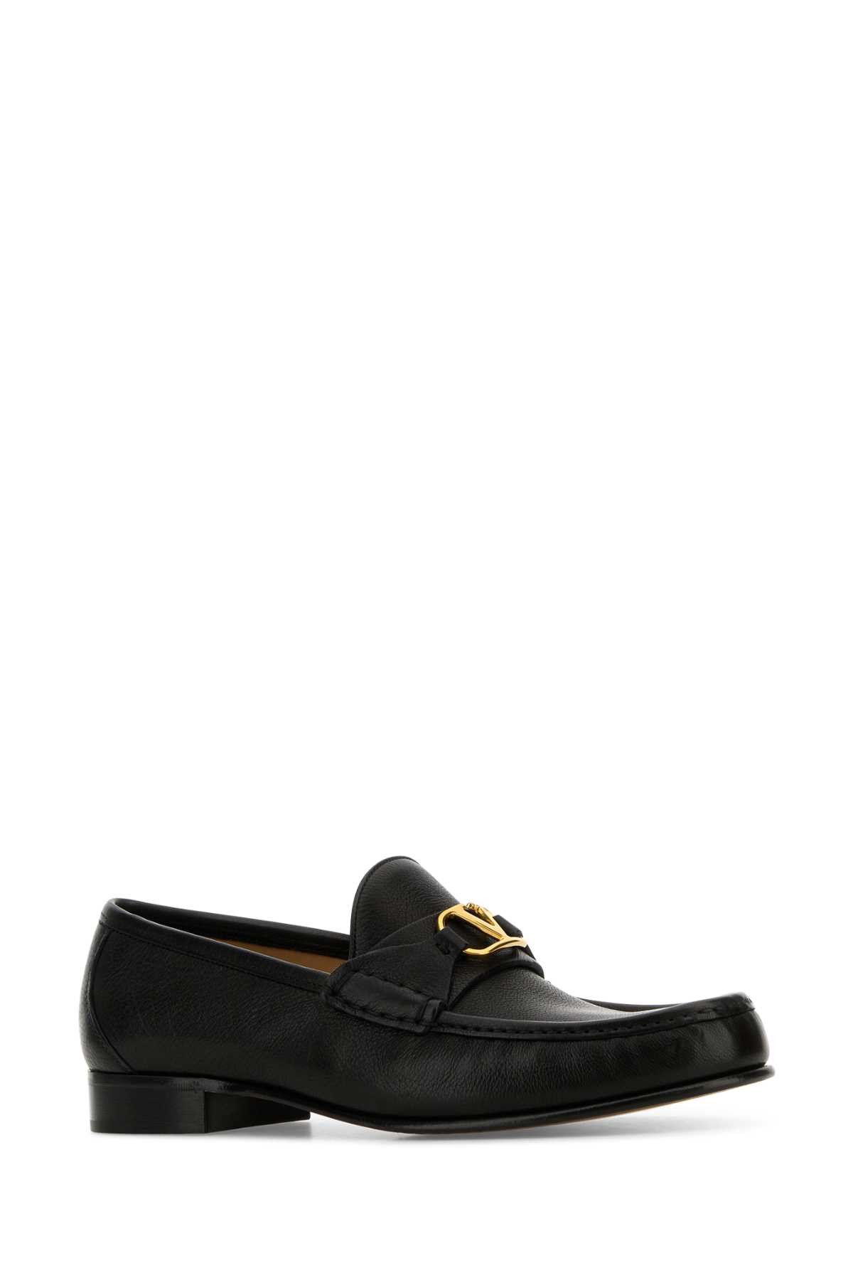 Valentino Black Leather Vlogo Loafers Size US 9 / EU 42 - 2 Thumbnail
