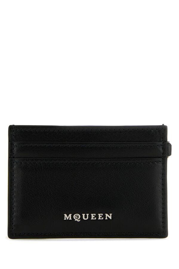 Alexander McQueen Black Leather Sling Card Holder Size ONE SIZE - 3 Thumbnail