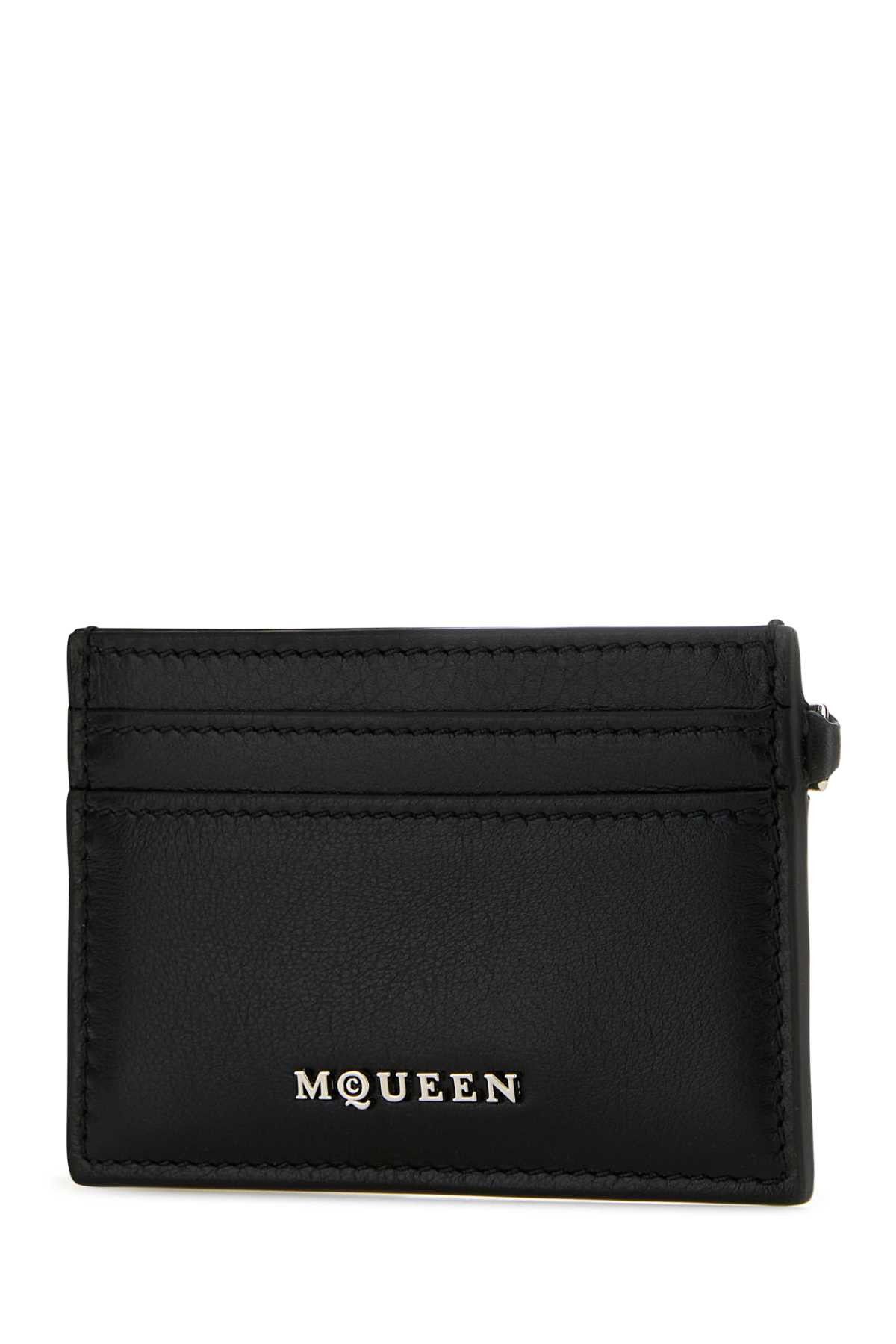 Alexander McQueen Black Leather Sling Card Holder Size ONE SIZE - 2 Thumbnail