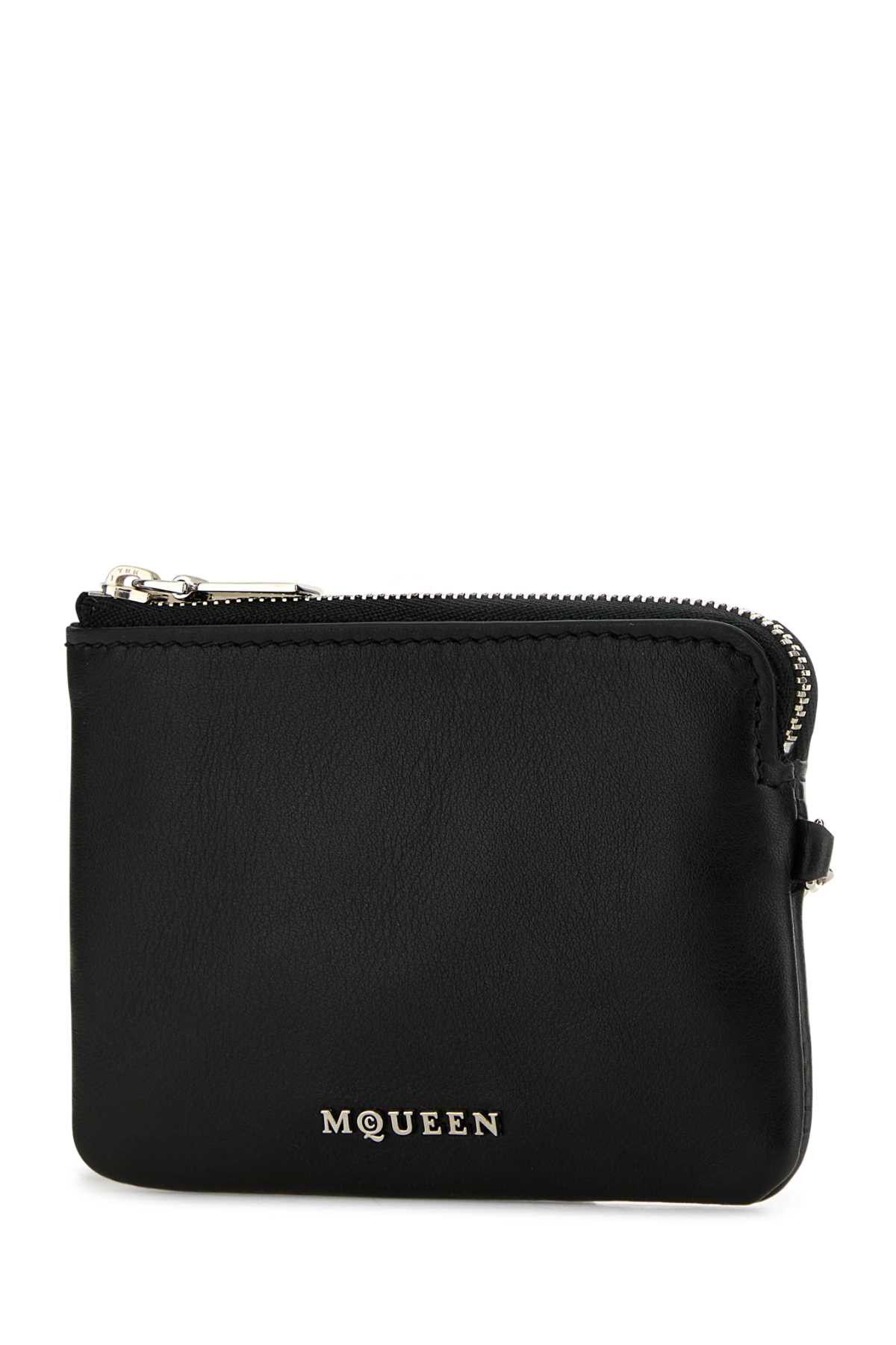 Alexander McQueen Black Leather Sling Card Holder Size ONE SIZE - 2 Thumbnail