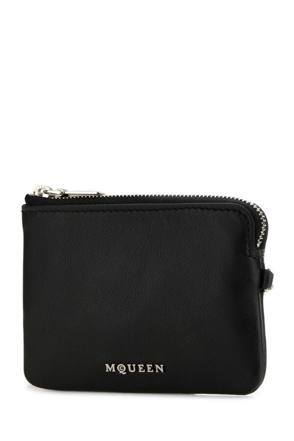 Alexander McQueen Black Leather Sling Card Holder Size ONE SIZE - 4 Thumbnail