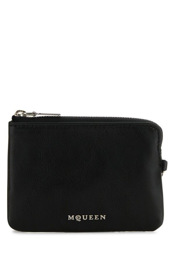Alexander McQueen Black Leather Sling Card Holder Size ONE SIZE - 3 Thumbnail