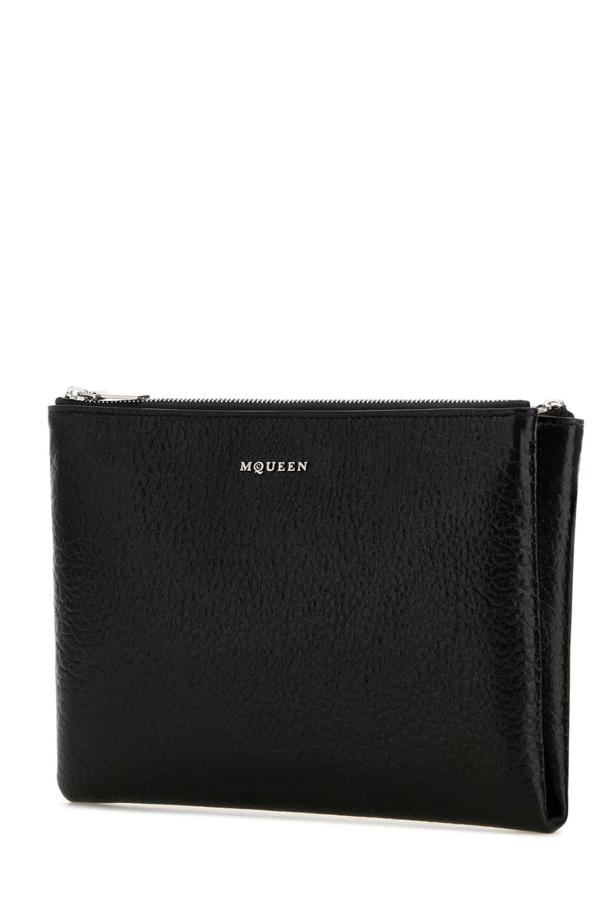 Alexander McQueen Black Leather Pouch Size ONE SIZE - 2 Thumbnail