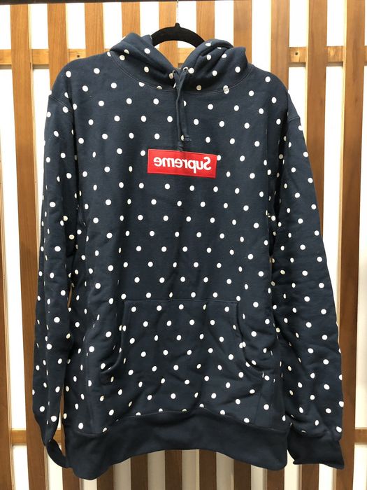 Supreme cdg box cheap logo hoodie polka dot