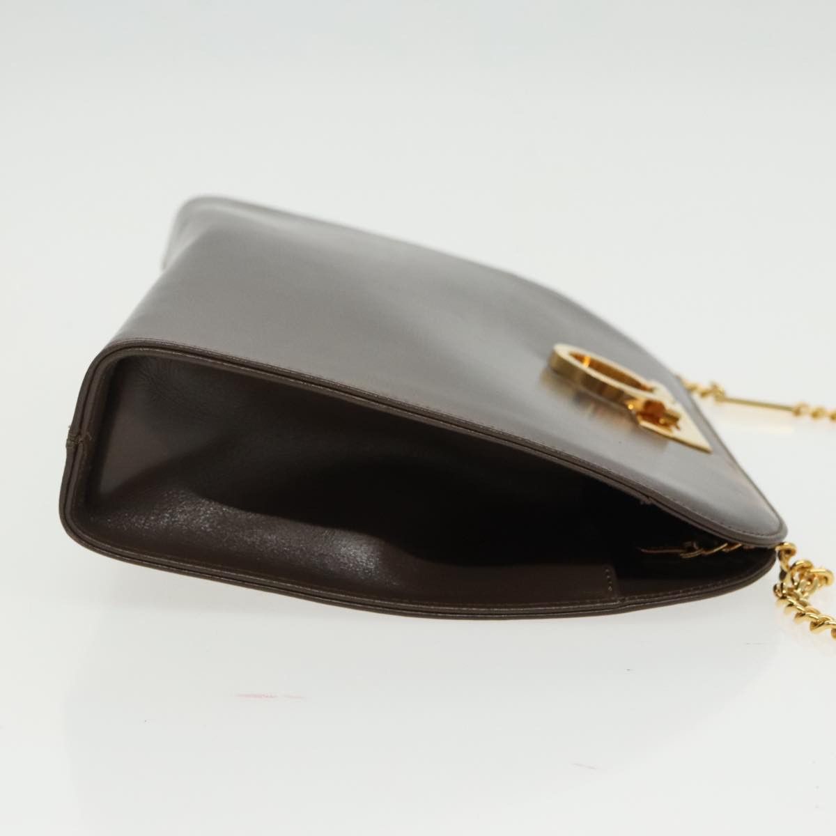 Salvatore Ferragamo Gancini Brown Leather Shoulder Bag (Pre-Owned) Size ONE SIZE - 3 Thumbnail