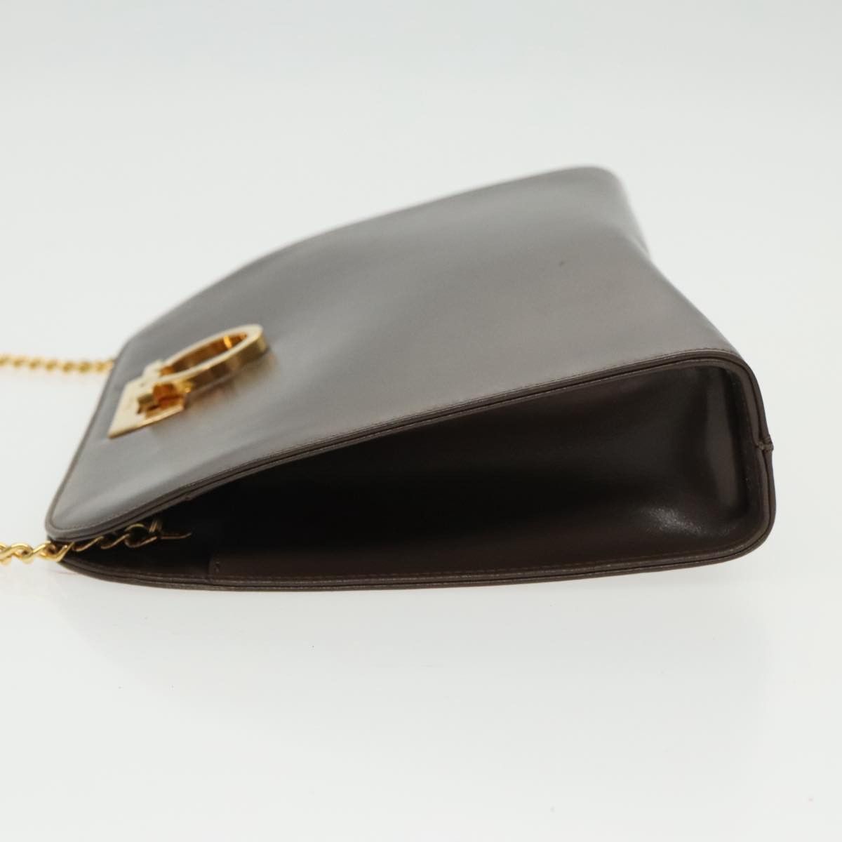 Salvatore Ferragamo Gancini Brown Leather Shoulder Bag (Pre-Owned) Size ONE SIZE - 4 Thumbnail
