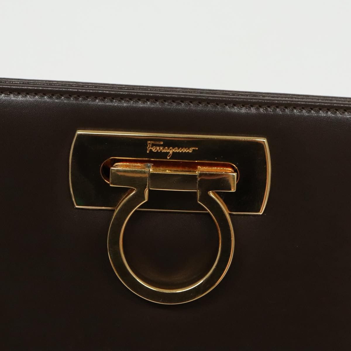 Salvatore Ferragamo Gancini Brown Leather Shoulder Bag (Pre-Owned) Size ONE SIZE - 11 Thumbnail