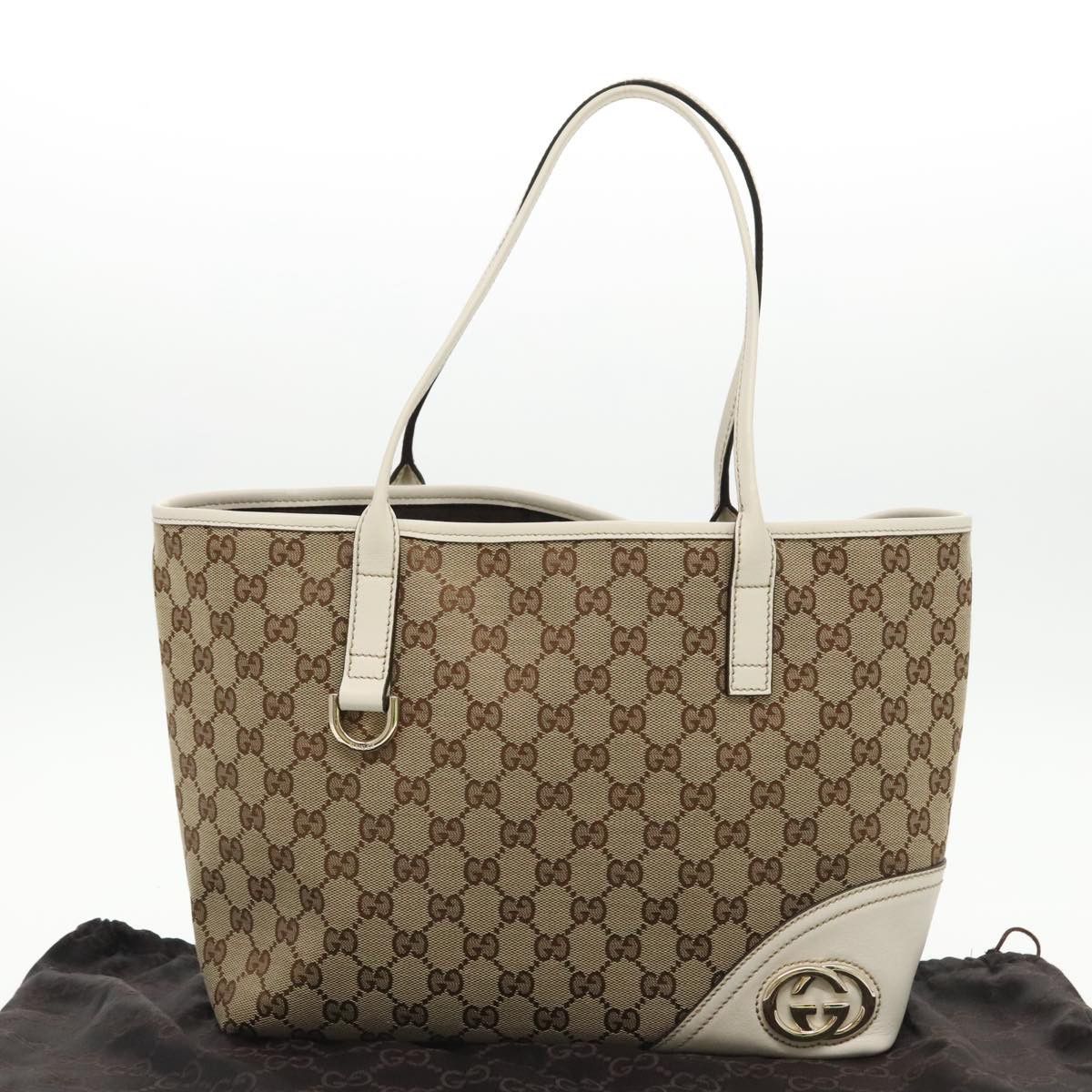 Gucci Britt Beige Canvas Tote Bag (Pre-Owned) Size ONE SIZE - 14 Thumbnail
