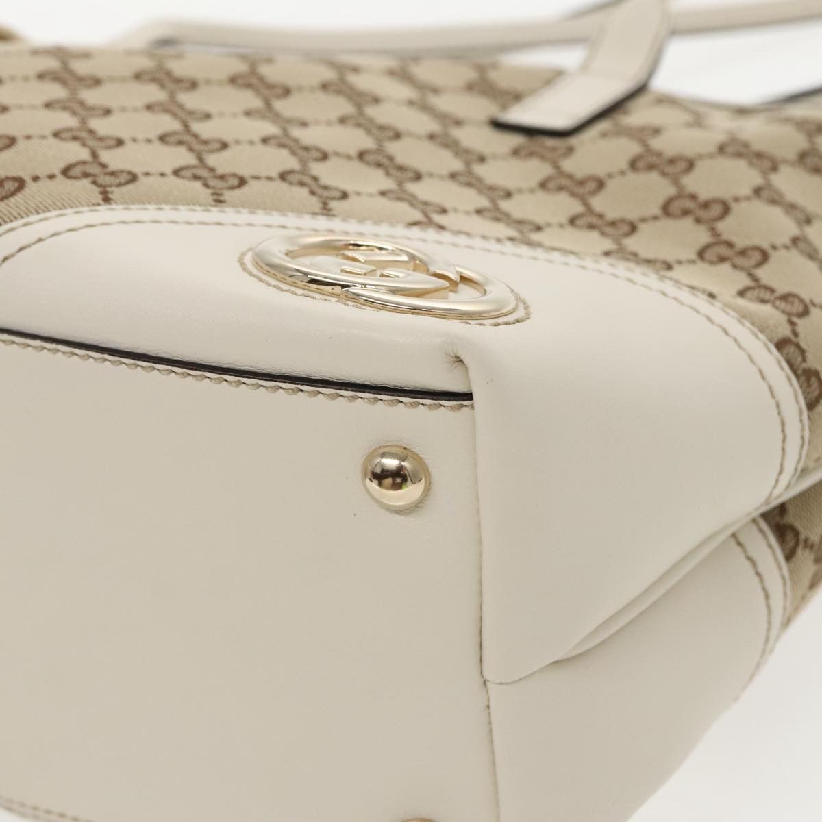 Gucci Britt Beige Canvas Tote Bag (Pre-Owned) Size ONE SIZE - 7 Thumbnail