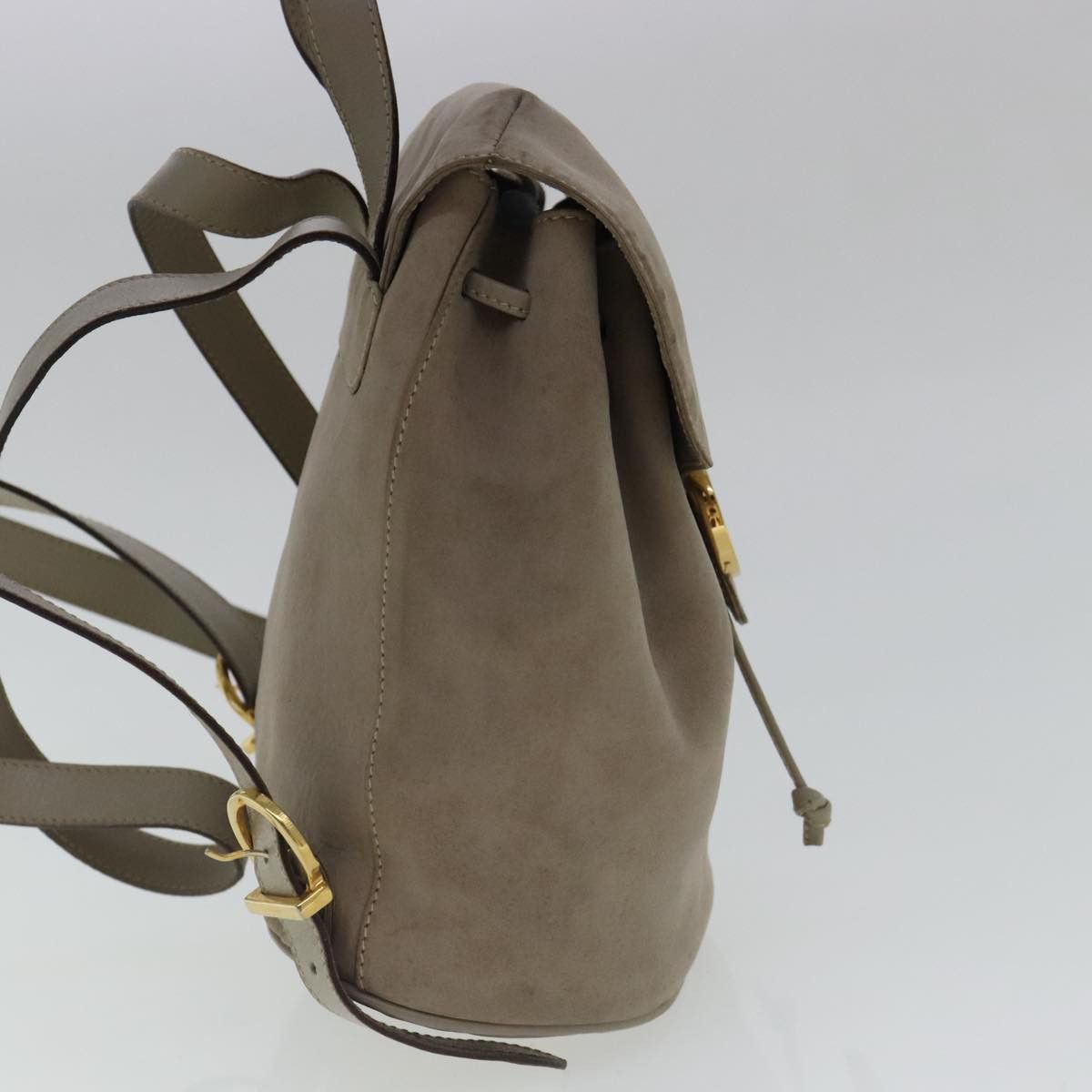 Salvatore Ferragamo Gancini Beige Suede Backpack Bag (Pre-Owned) Size ONE SIZE - 4 Thumbnail