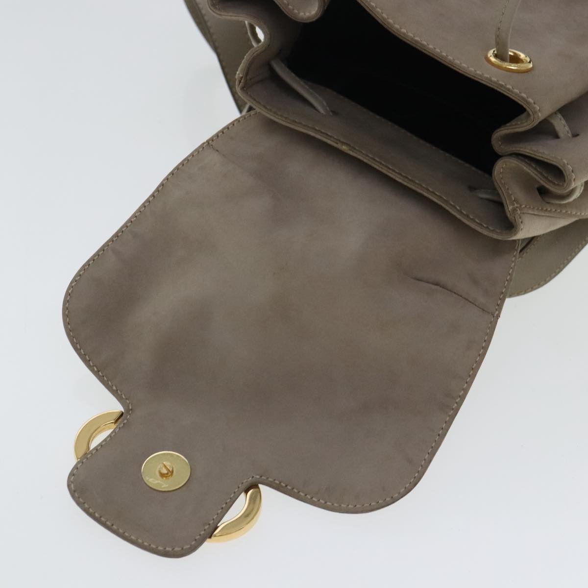 Salvatore Ferragamo Gancini Beige Suede Backpack Bag (Pre-Owned) Size ONE SIZE - 18 Thumbnail