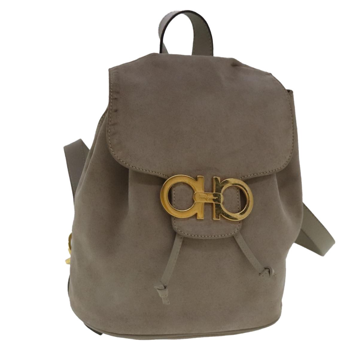 Salvatore Ferragamo Gancini Beige Suede Backpack Bag (Pre-Owned) Size ONE SIZE - 15 Thumbnail