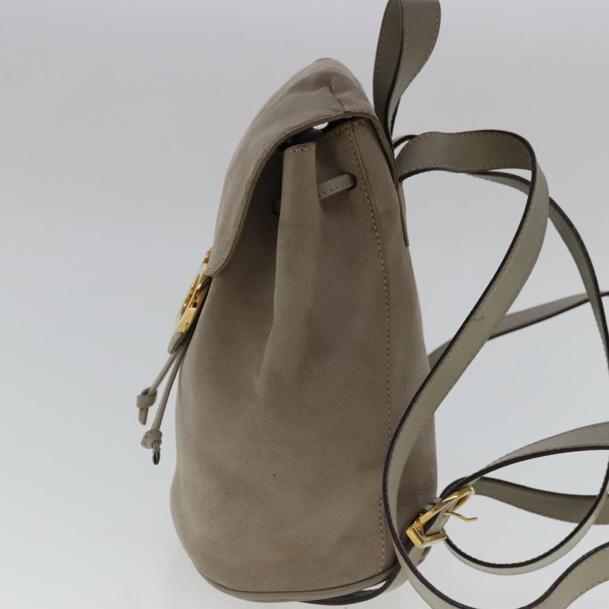 Salvatore Ferragamo Gancini Beige Suede Backpack Bag (Pre-Owned) Size ONE SIZE - 3 Thumbnail
