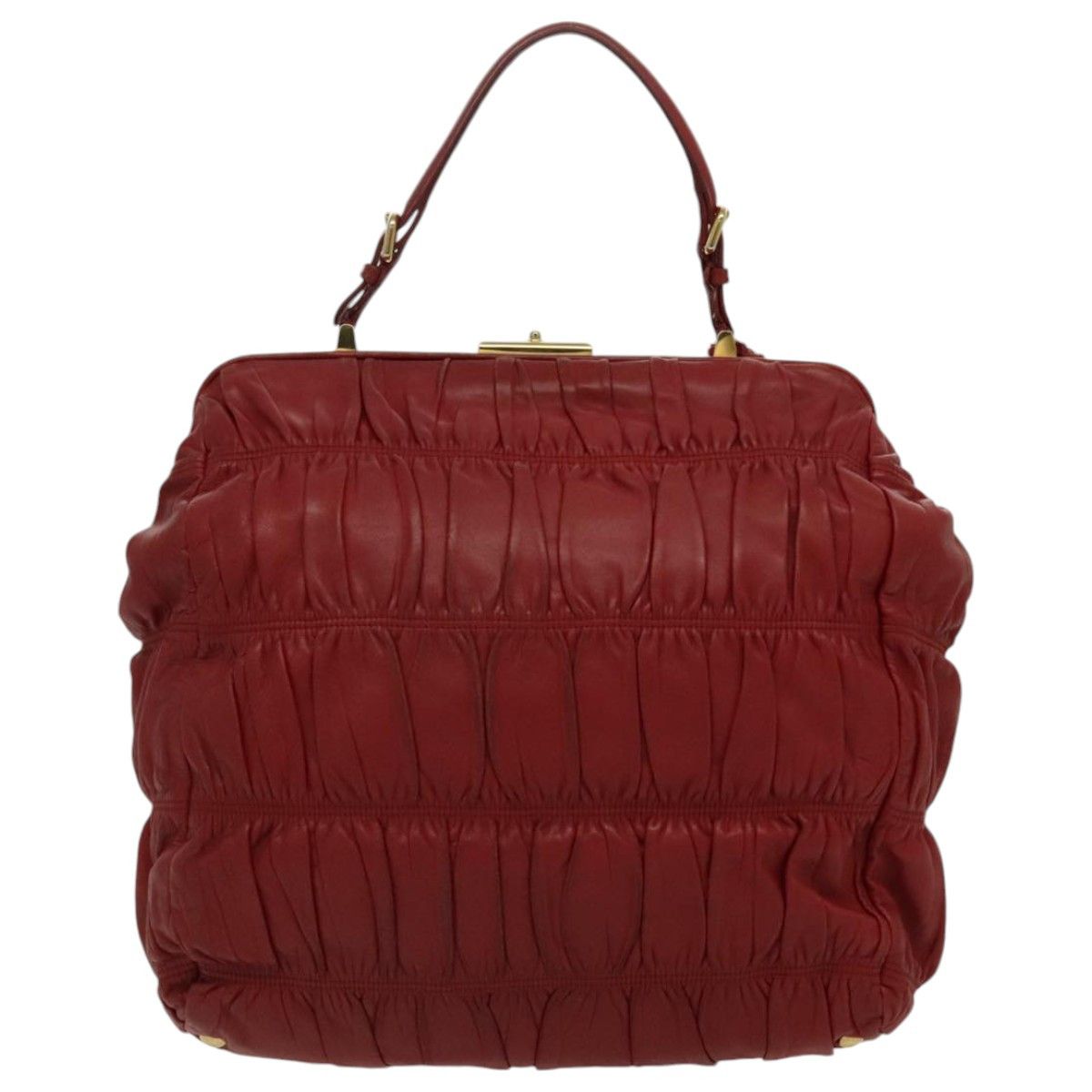 Prada Gaufre Red Leather Handbag (Pre-Owned) Size ONE SIZE - 2 Thumbnail