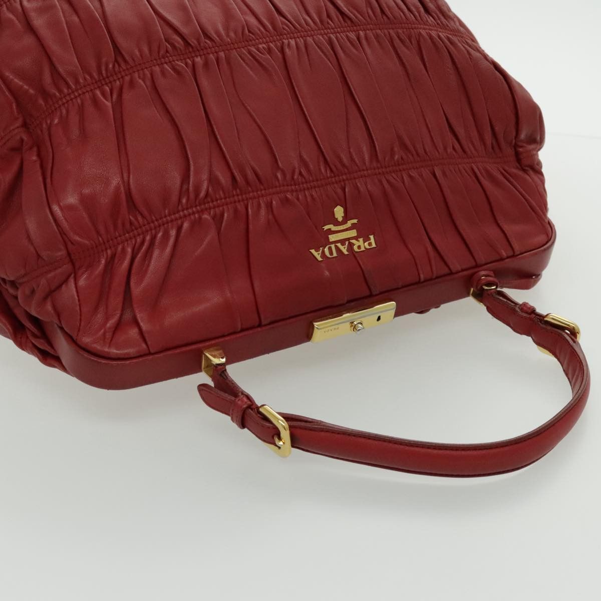 Prada Gaufre Red Leather Handbag (Pre-Owned) Size ONE SIZE - 6 Thumbnail