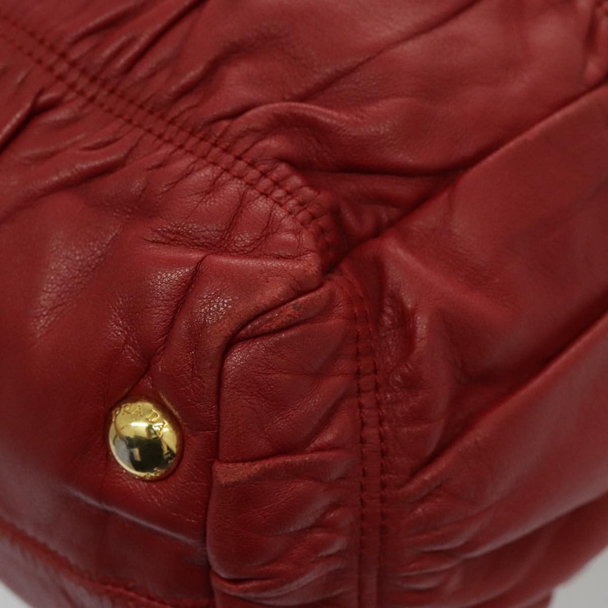 Prada Gaufre Red Leather Handbag (Pre-Owned) Size ONE SIZE - 8 Thumbnail