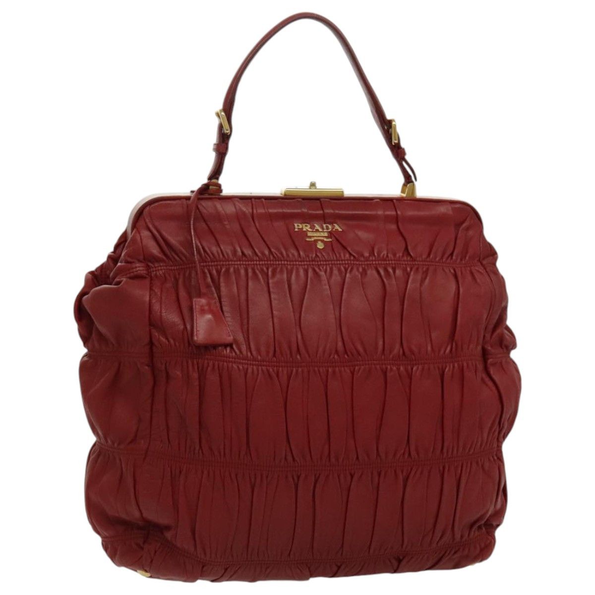 Prada Gaufre Red Leather Handbag (Pre-Owned) Size ONE SIZE - 19 Thumbnail