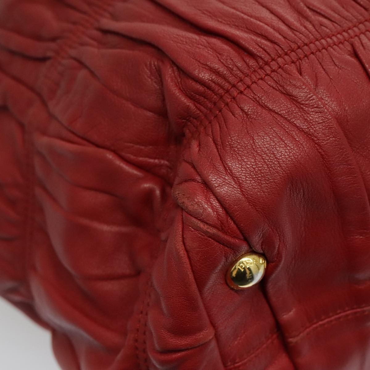 Prada Gaufre Red Leather Handbag (Pre-Owned) Size ONE SIZE - 7 Thumbnail