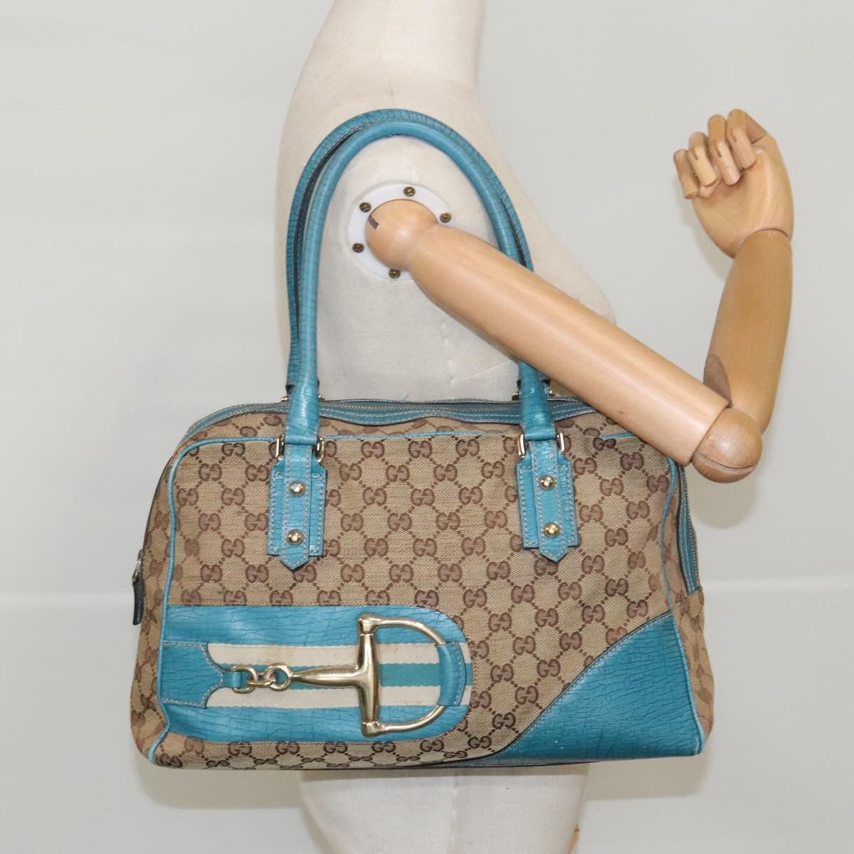 Gucci Horsebit Beige Canvas Tote Bag (Pre-Owned) Size ONE SIZE - 15 Thumbnail