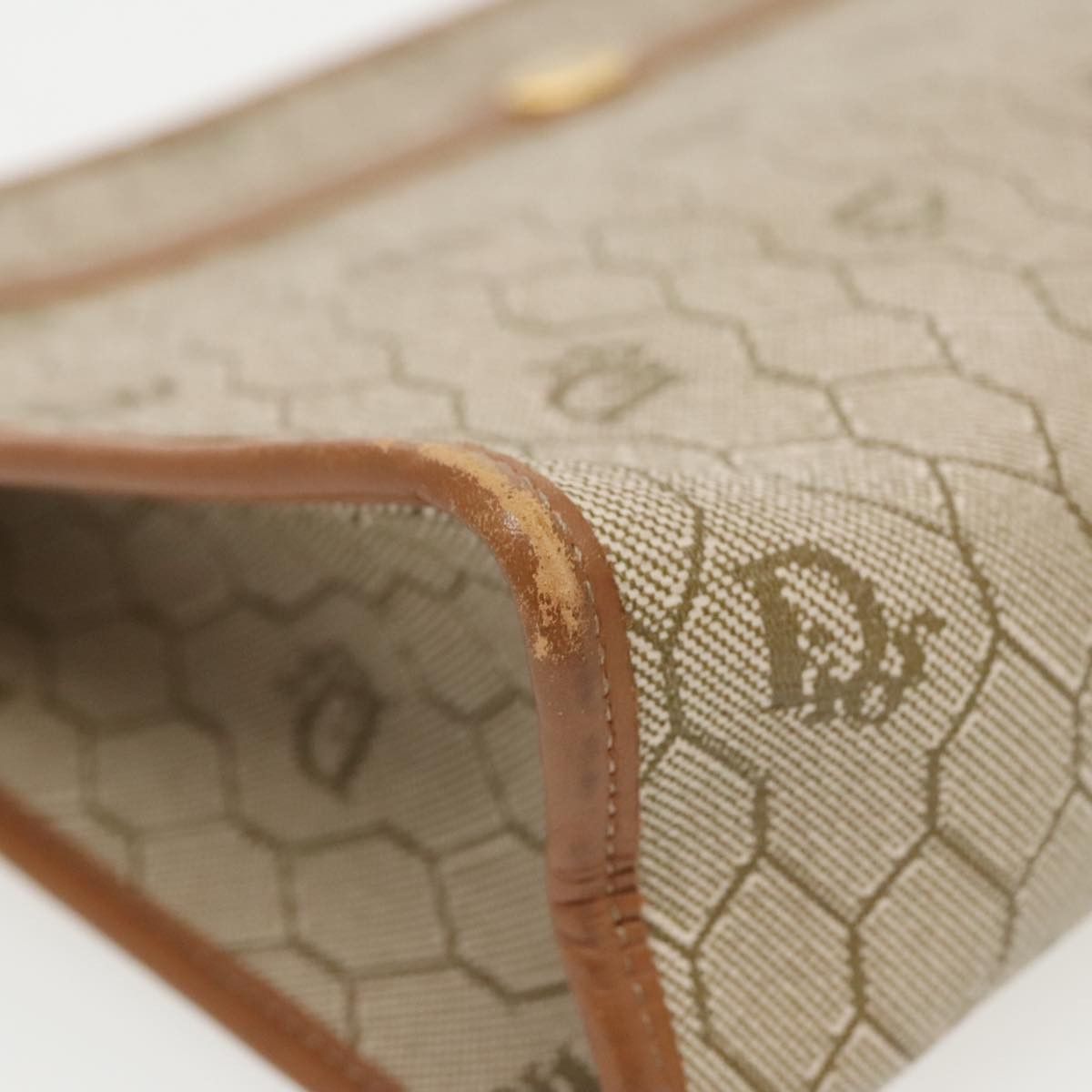 Dior Honeycomb Beige Canvas Clutch Bag (Pre-Owned) Size ONE SIZE - 6 Thumbnail