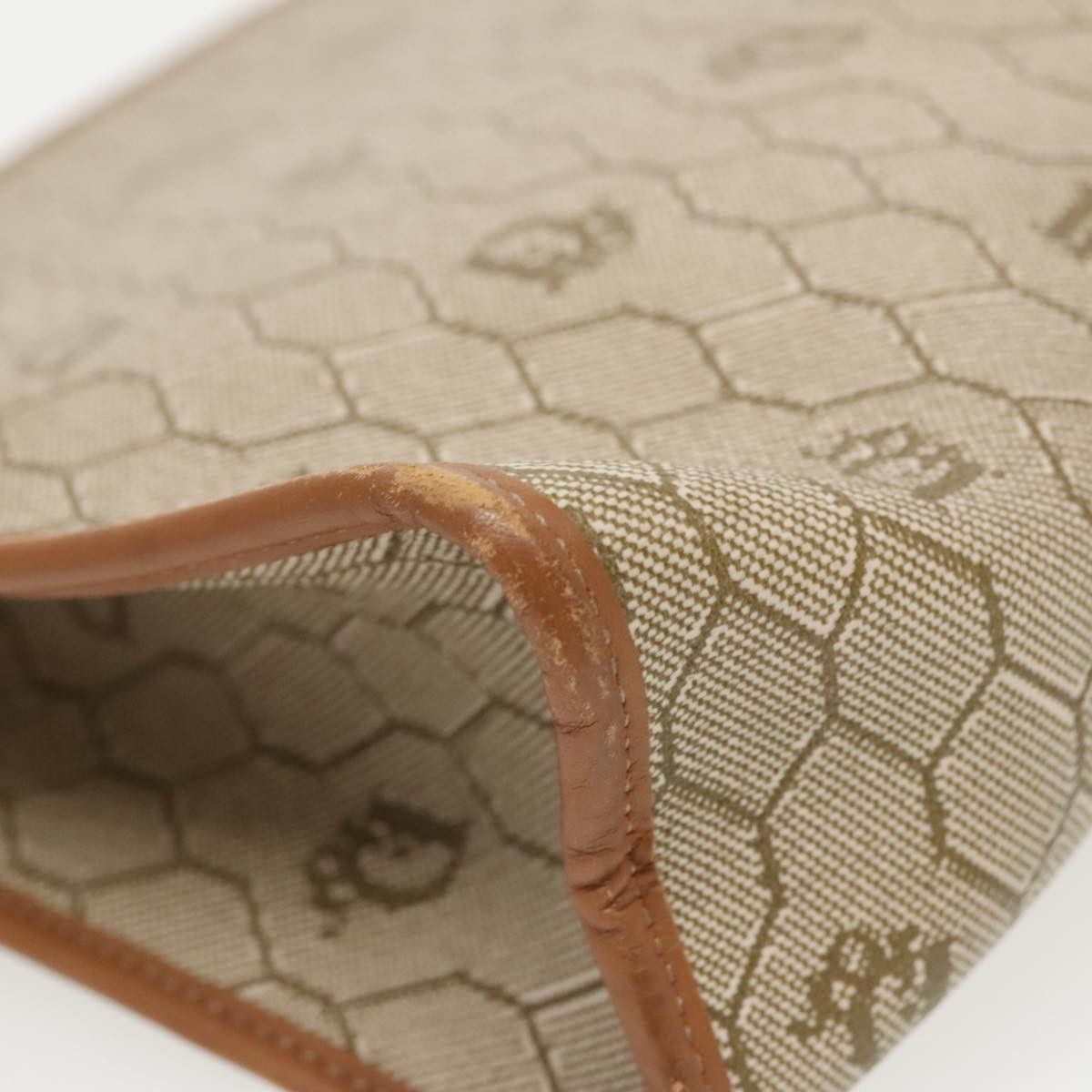 Dior Honeycomb Beige Canvas Clutch Bag (Pre-Owned) Size ONE SIZE - 8 Thumbnail