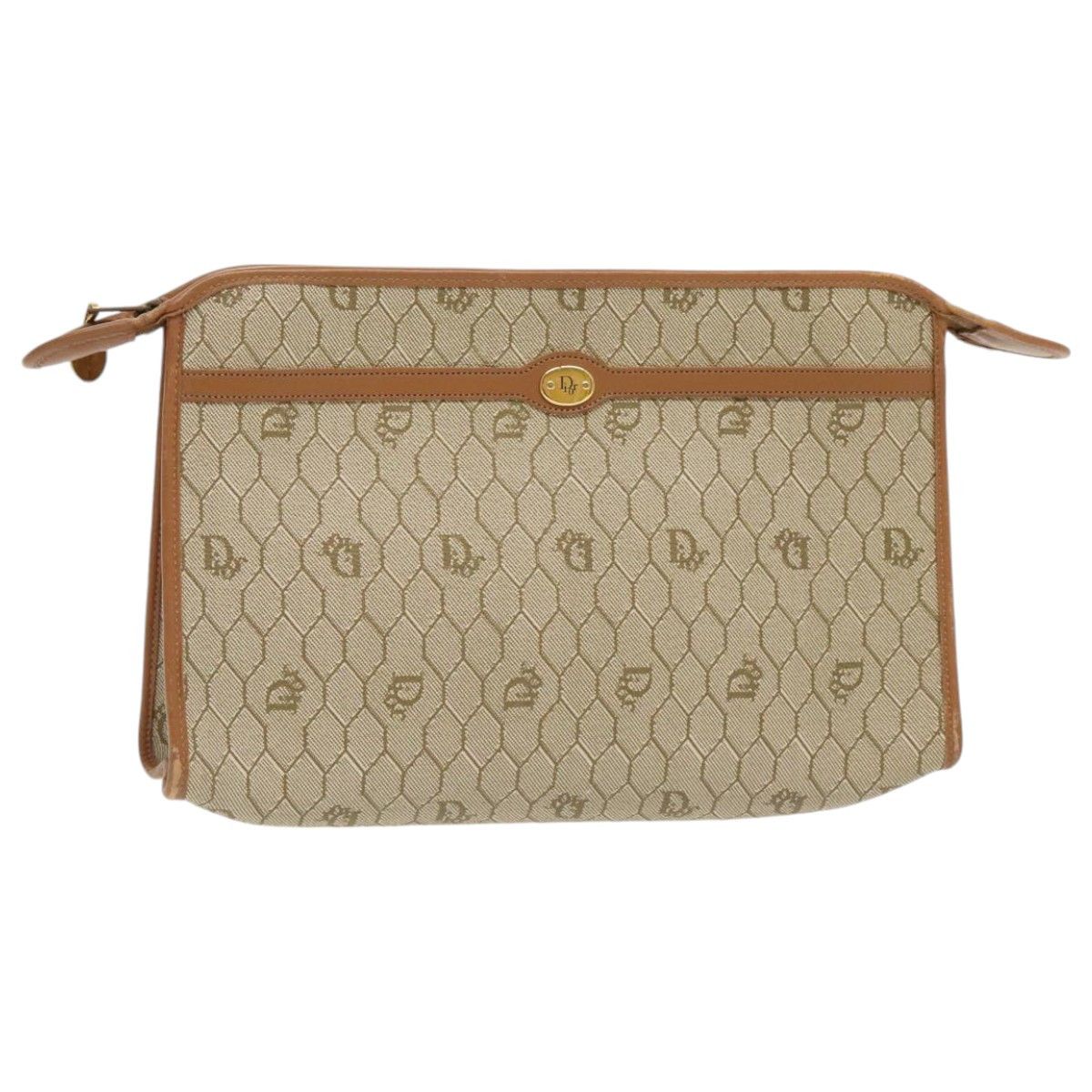 Dior Honeycomb Beige Canvas Clutch Bag (Pre-Owned) Size ONE SIZE - 12 Thumbnail