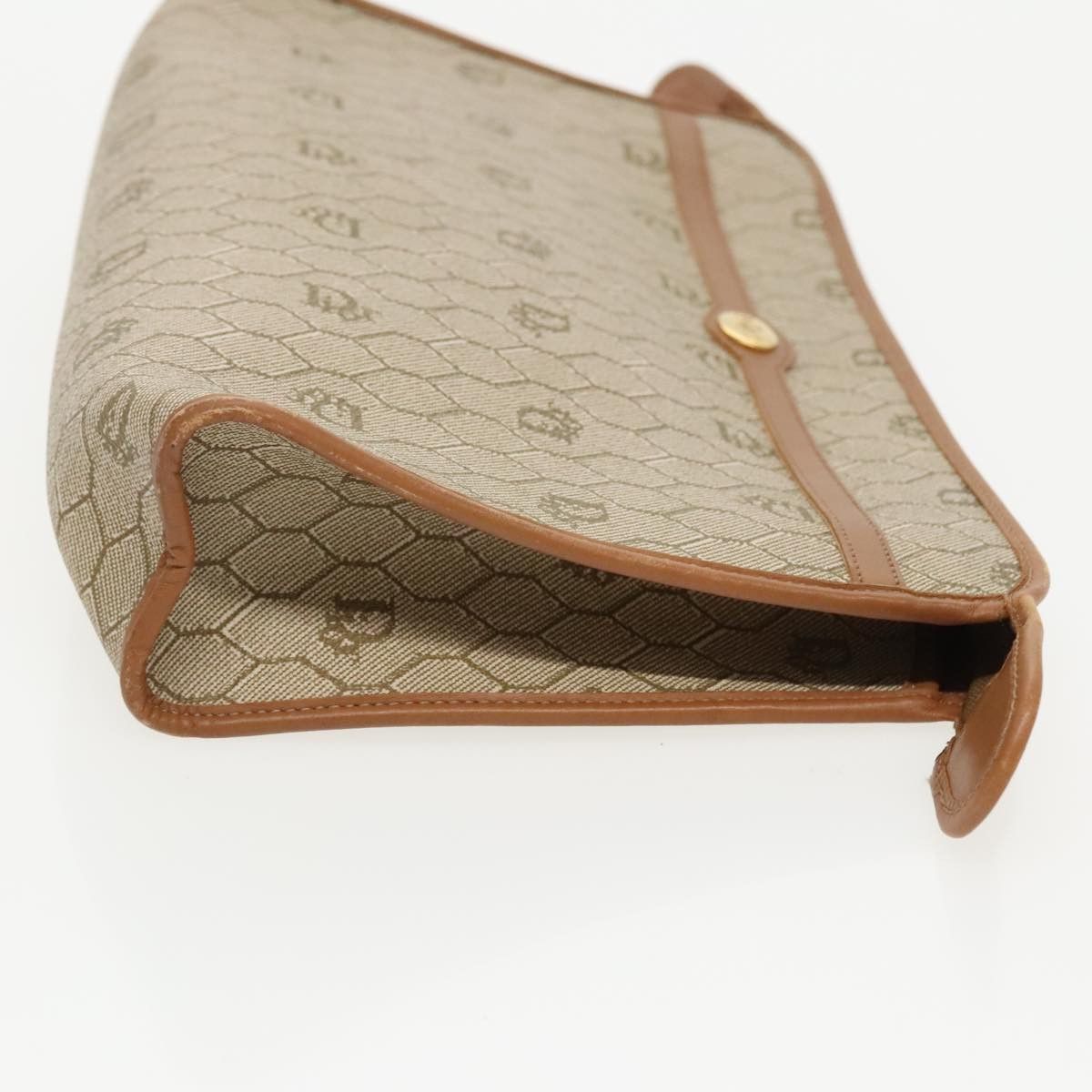 Dior Honeycomb Beige Canvas Clutch Bag (Pre-Owned) Size ONE SIZE - 3 Thumbnail