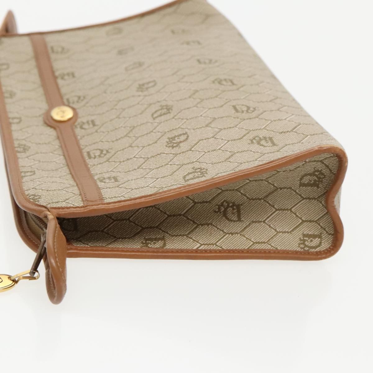 Dior Honeycomb Beige Canvas Clutch Bag (Pre-Owned) Size ONE SIZE - 4 Thumbnail