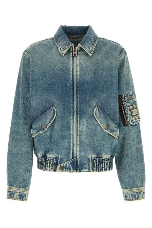Dolce & Gabbana Denim Bomber Jacket Size US L / EU 52-54 / 3 - 3 Thumbnail