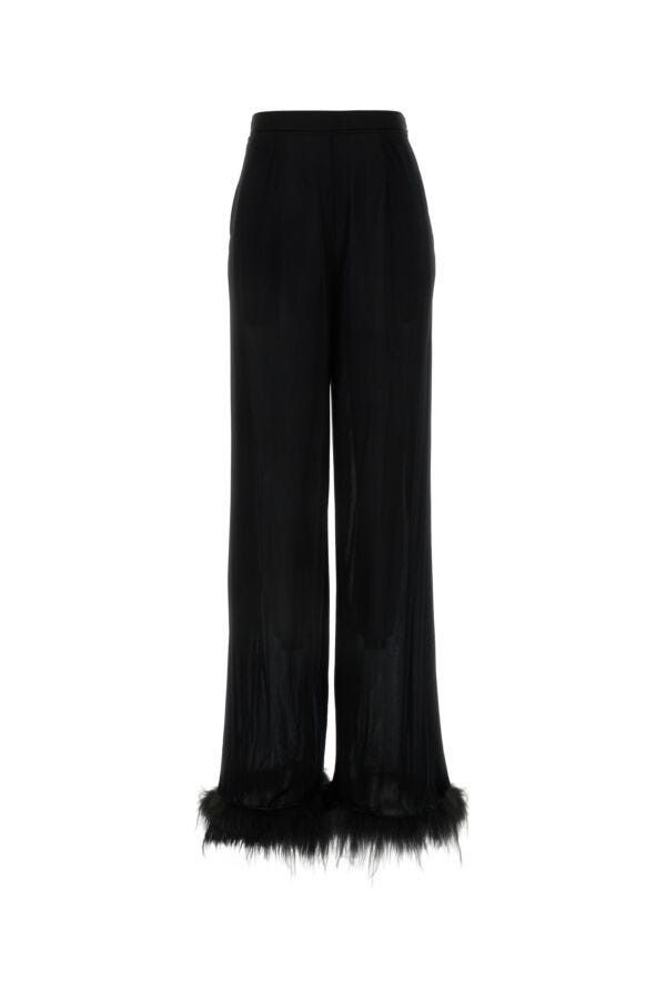 Prada Black Satin Wide-Leg Pant Size 27" / US 4 / IT 40 - 3 Thumbnail