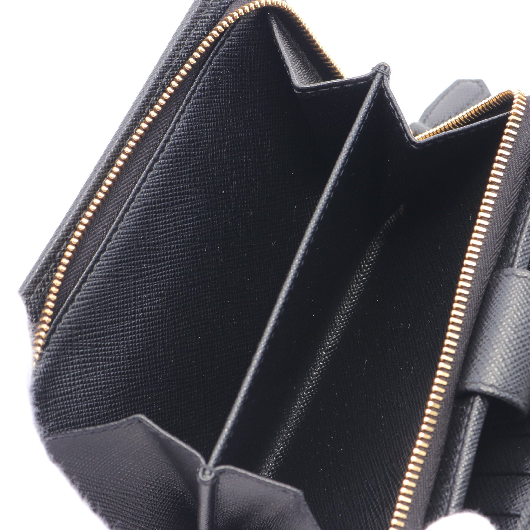 Prada Prada Saffiano Multic Bi-Fold Wallet Leather Black Size ONE SIZE - 5 Thumbnail