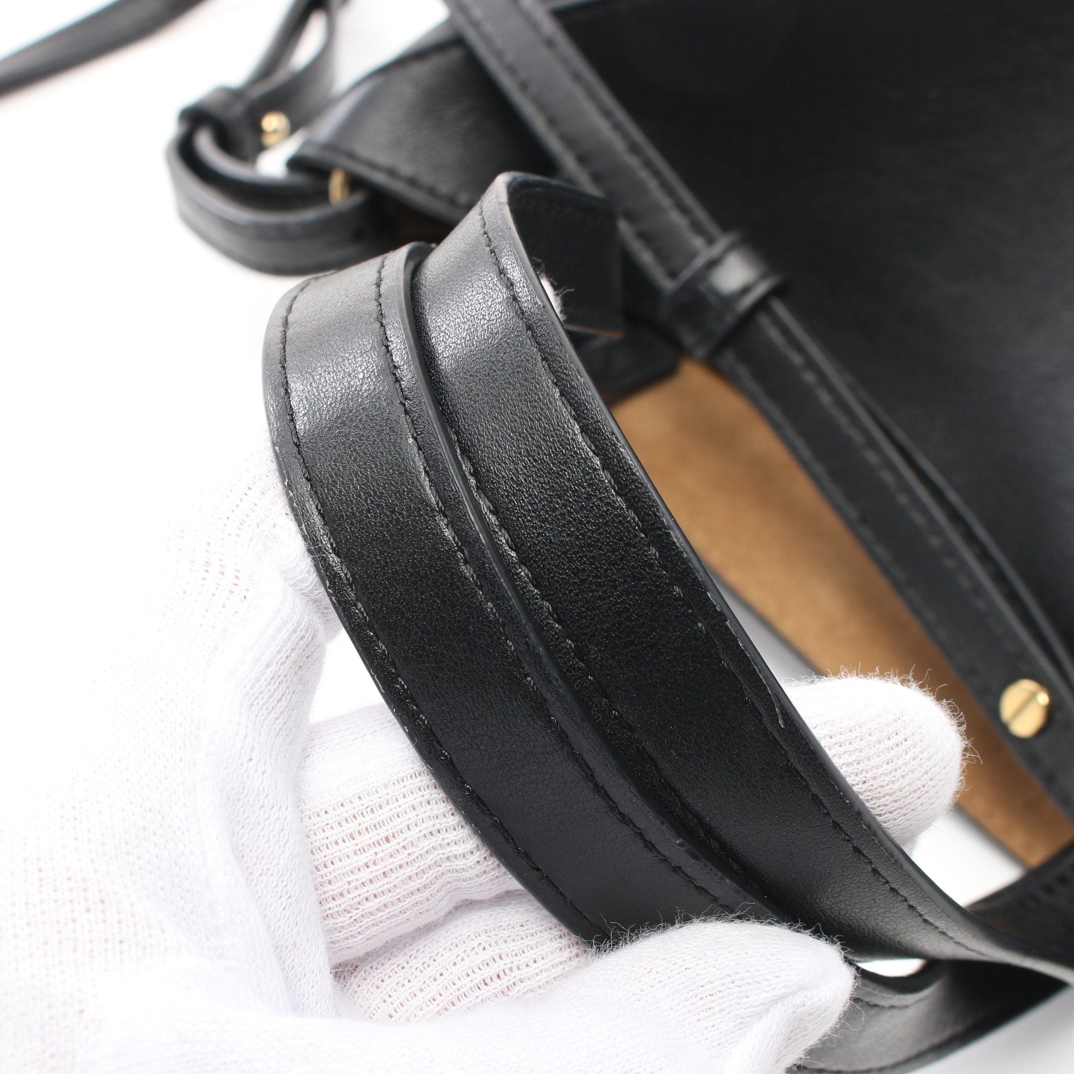 Loewe Loewe Puzzle Fold Mini Handbag Leather Black Size ONE SIZE - 8 Thumbnail