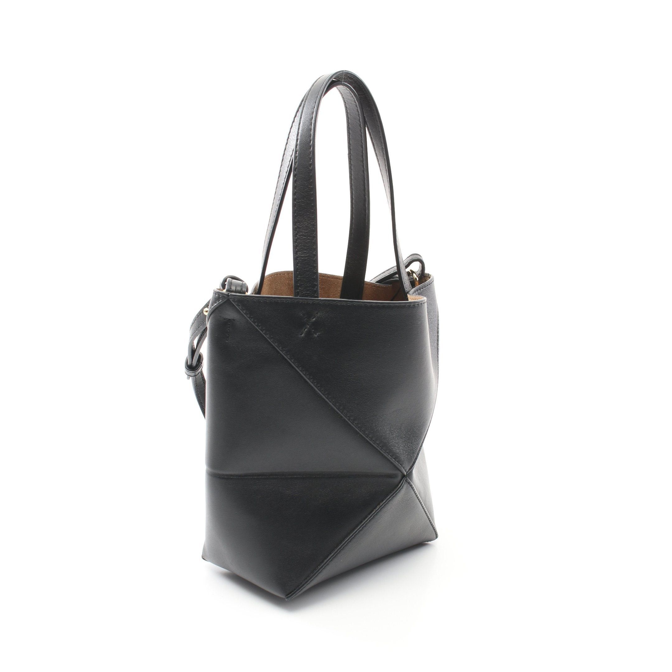 Loewe Loewe Puzzle Fold Mini Handbag Leather Black Size ONE SIZE - 2 Thumbnail