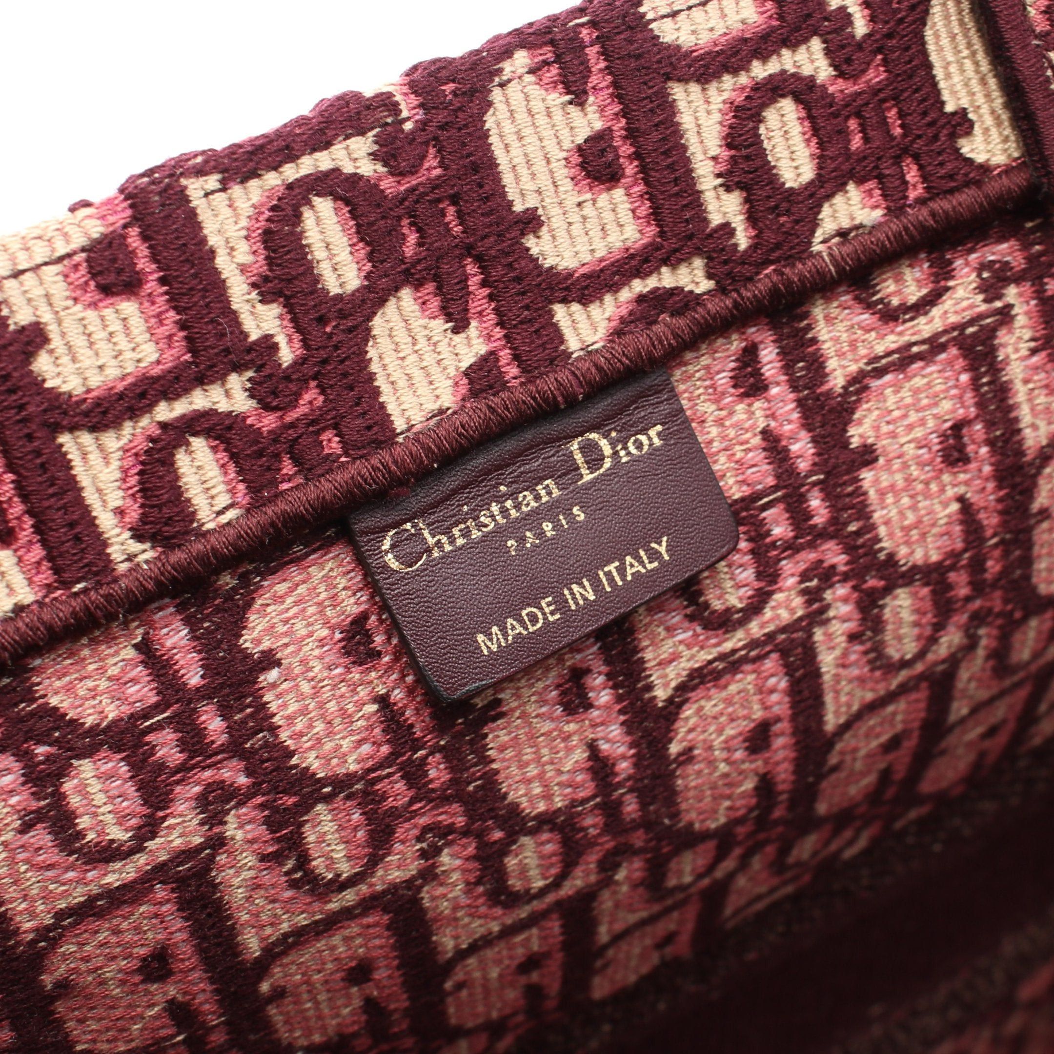 Dior Dior Book Tote Large Oblique Handbag Bag Canvas Beige Bordeaux Size ONE SIZE - 4 Thumbnail