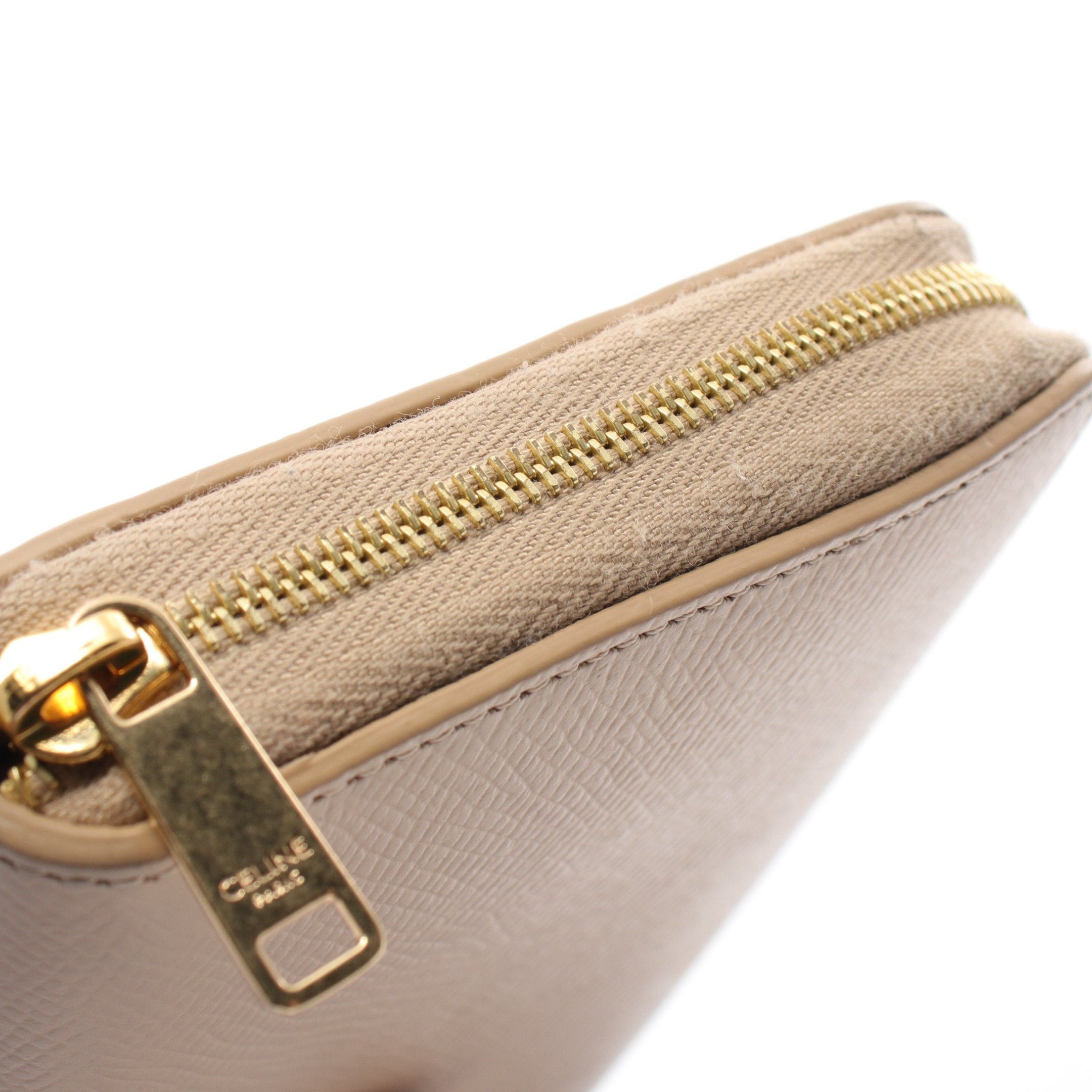 Celine Celine Large Zipped Wallet Round Zipper Long Leather Beige Size ONE SIZE - 7 Thumbnail