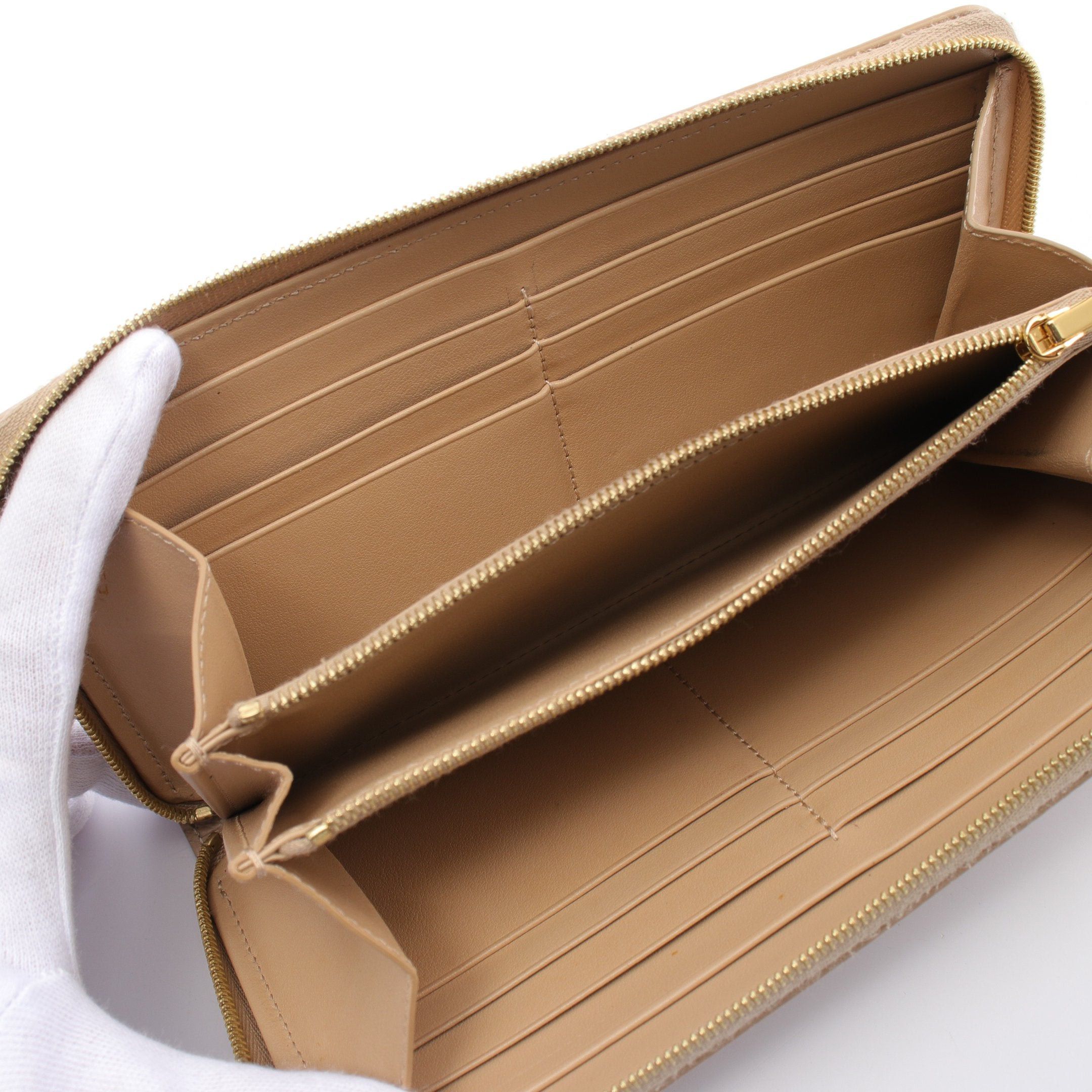 Celine Celine Large Zipped Wallet Round Zipper Long Leather Beige Size ONE SIZE - 3 Thumbnail