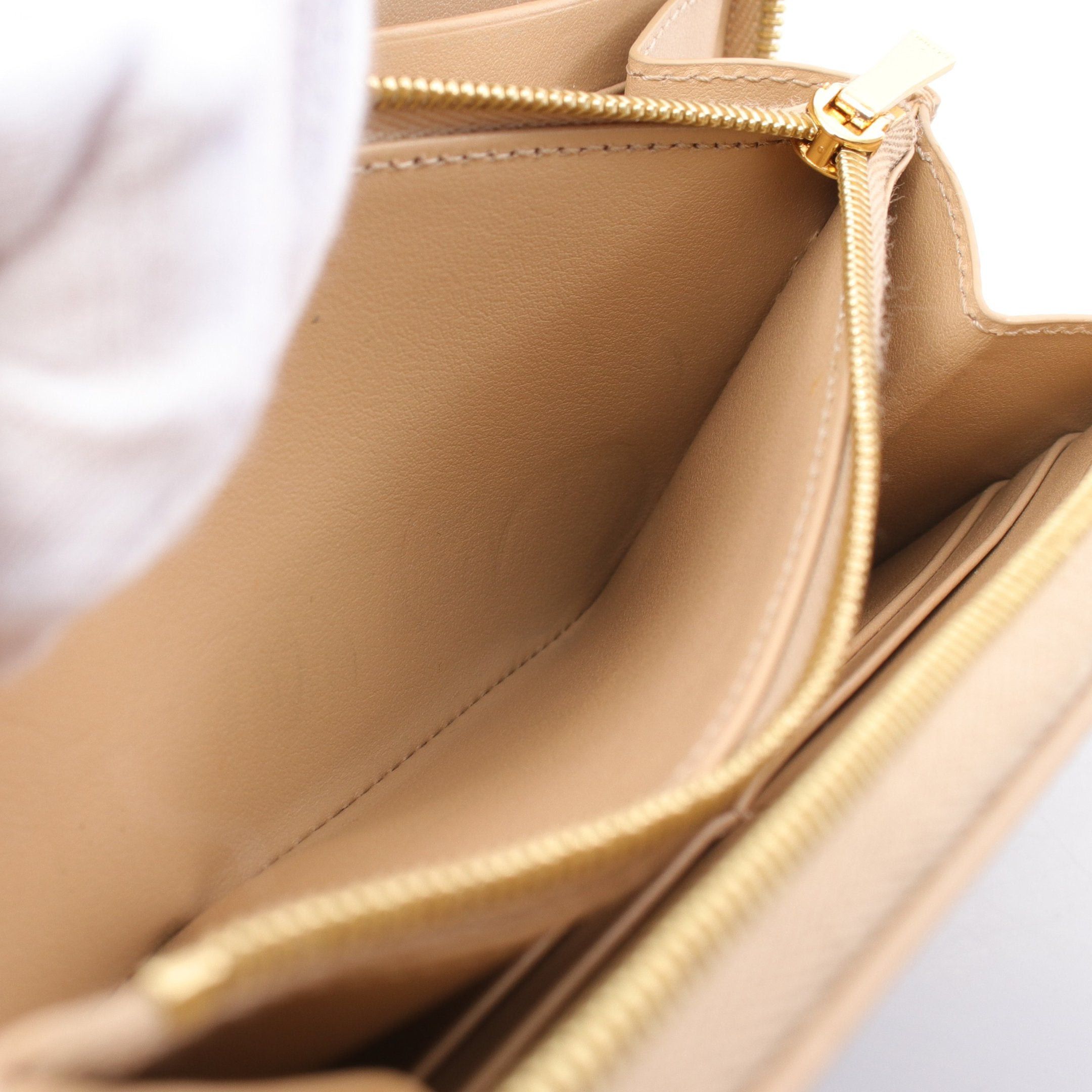 Celine Celine Large Zipped Wallet Round Zipper Long Leather Beige Size ONE SIZE - 6 Thumbnail