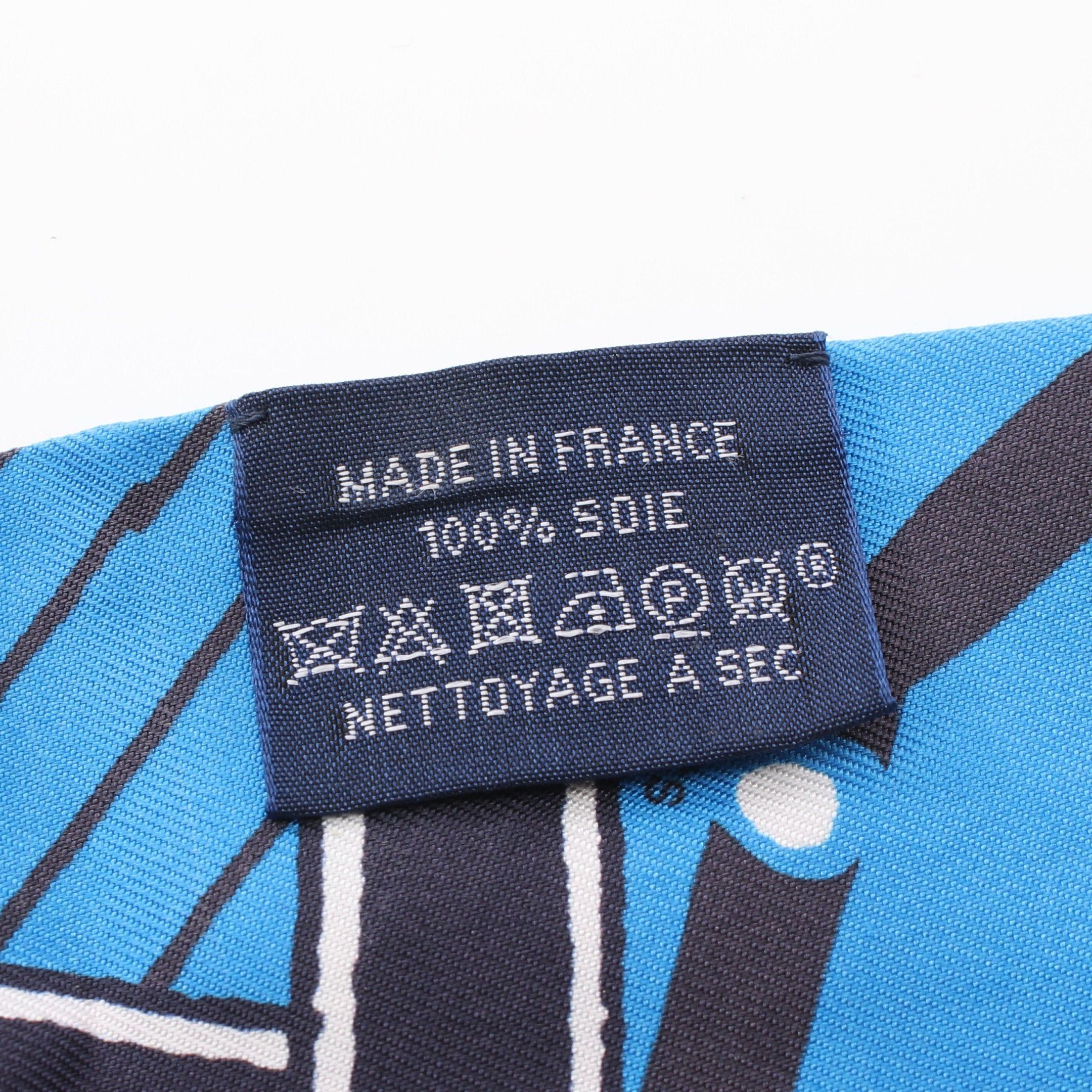 Hermes Hermes Twilly Jeu De Soie Uniforme Ribbon Scarf Silk Blue Multicolor Size ONE SIZE - 3 Thumbnail