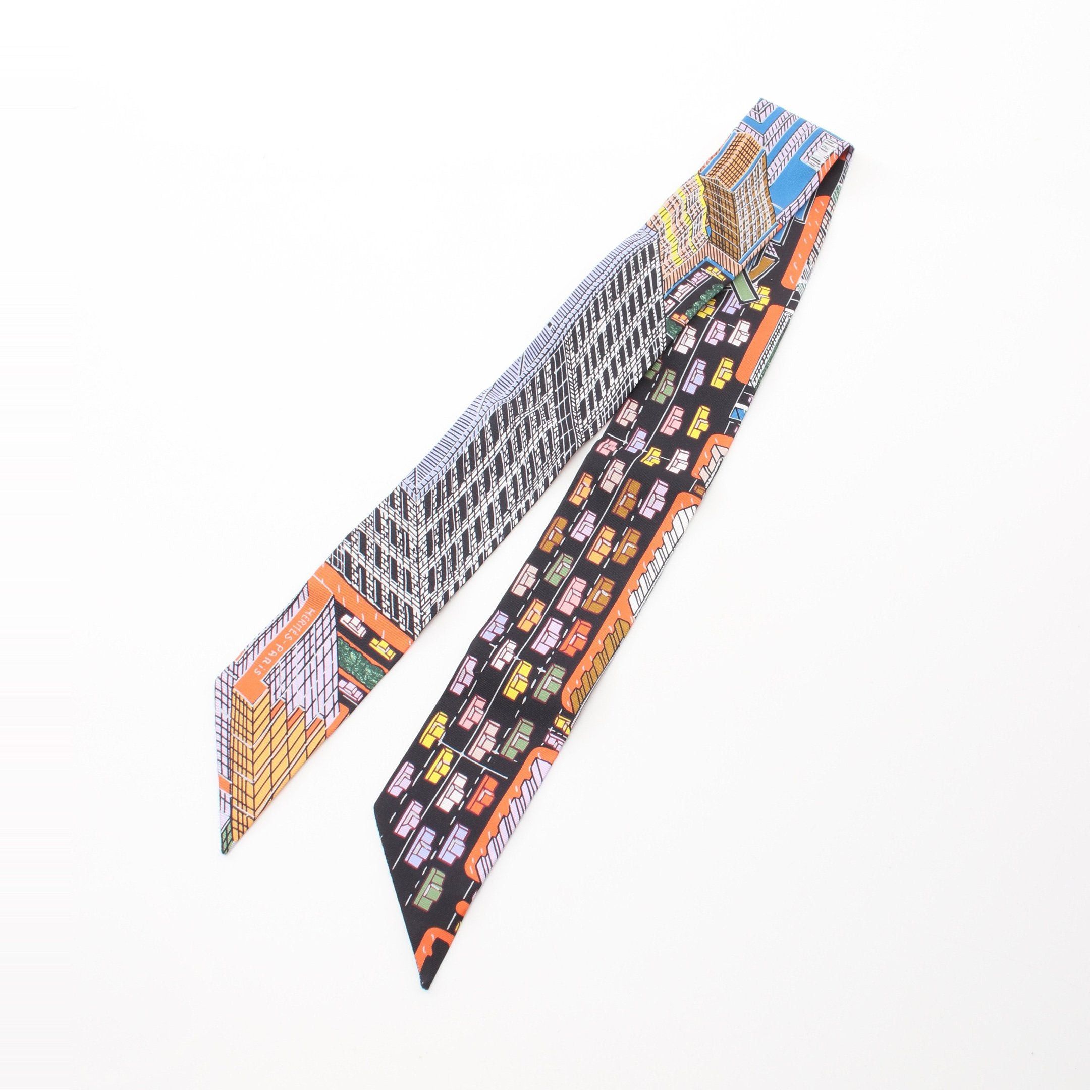 Hermes Hermes Twilly Pantin City Ribbon Scarf Silk Multicolor Size ONE SIZE - 4 Thumbnail