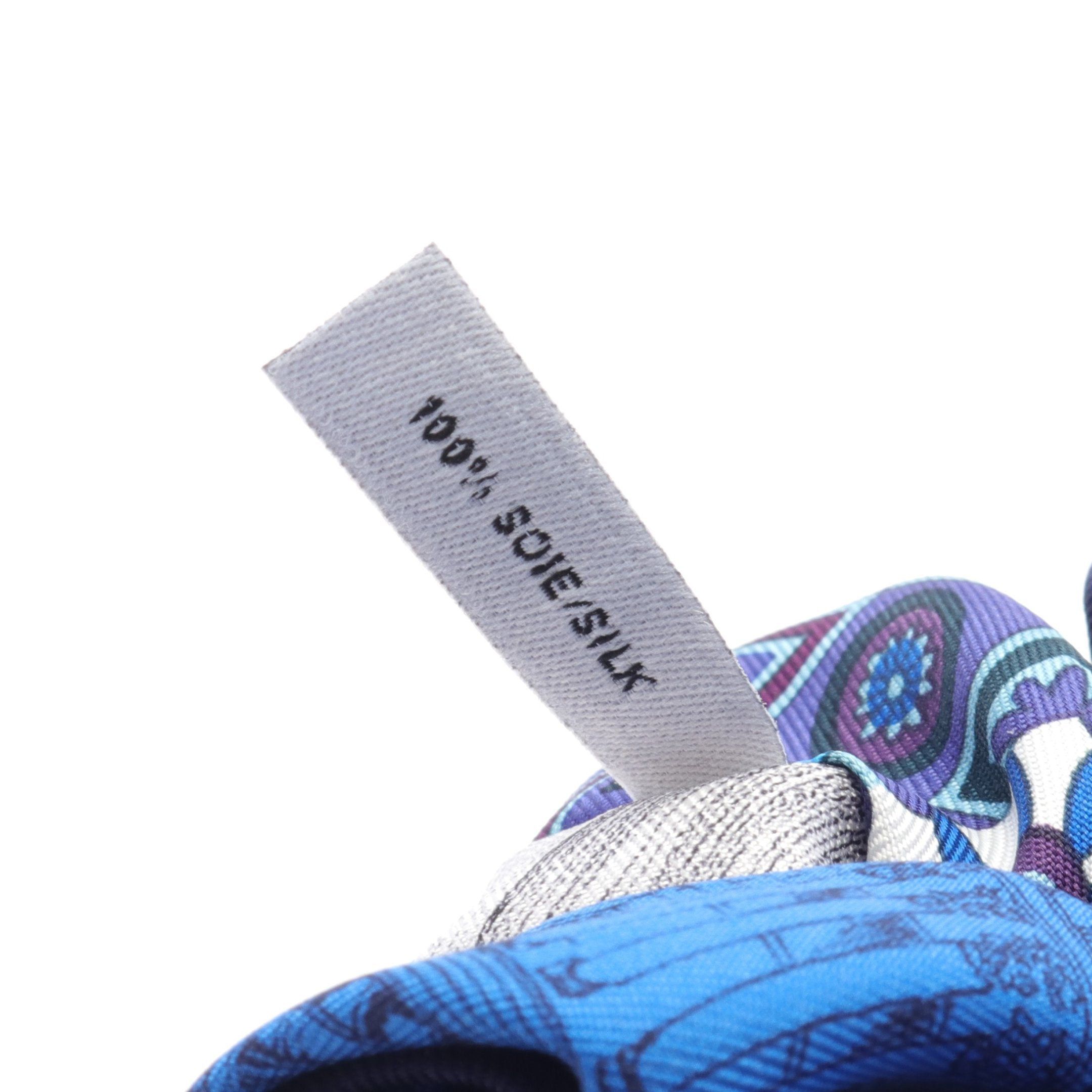 Hermes Hermes Scrunchie Claudia Hair Accessory Silk Blue Navy Multicolor Size ONE SIZE - 4 Thumbnail