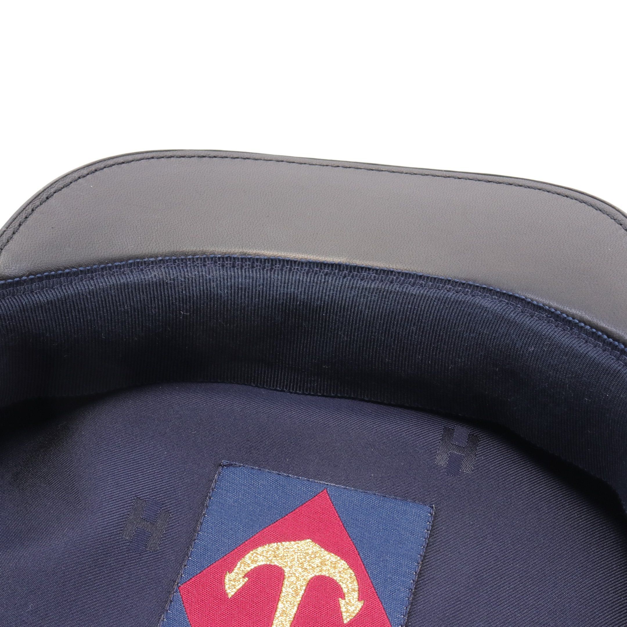 Hermes Hermes Casquette Hat Serie Button Wool Leather Navy Black Size ONE SIZE - 7 Thumbnail