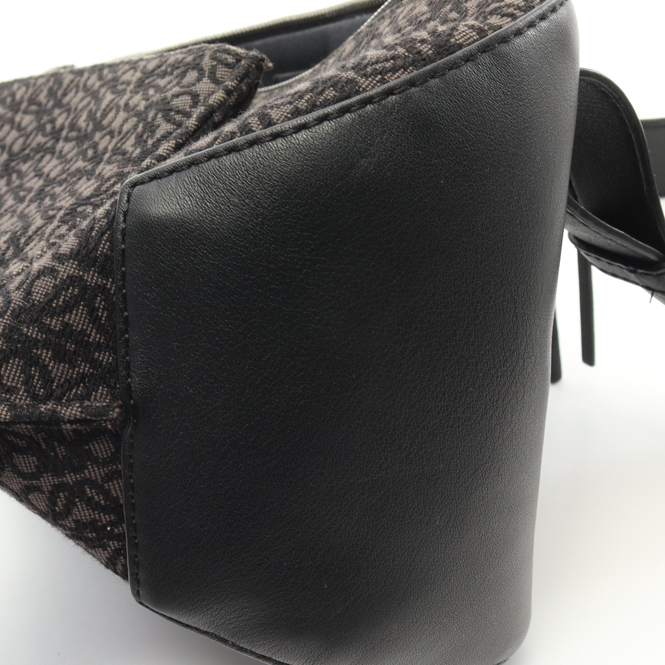 Loewe Loewe Anton Sling Anagram Body Bag Canvas Leather Dark Gray Black Size ONE SIZE - 7 Thumbnail